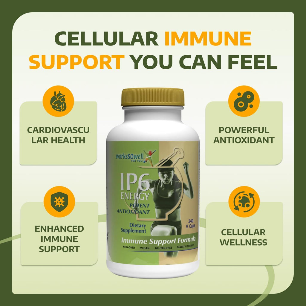1-TDC WorkSoWell IP-6 Energy Immune Support Formula – 240 Cápsulas Vegetales