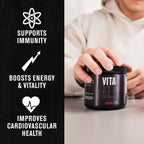 Jacked Factory Vita XT Performance Vitamin Powder - Multivitamínico en Polvo para Hombres, Sabor Fruit Punch, 30 Servicios