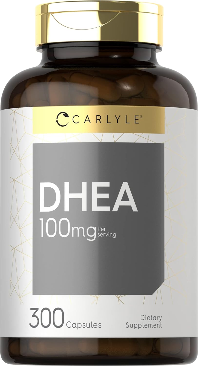 Carlyle DHEA 100mg - 300 Cápsulas para Mujeres y Hombres - No Transgénico y Sin Gluten