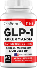 Zenrenu GLP-1 Supplement para Mujeres – 60 Cápsulas Veganas con Berberina y Akkermansia