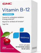 GNC Vitamin B-12 1000 mcg, Cereza, 60 Comprimidos para Chupar