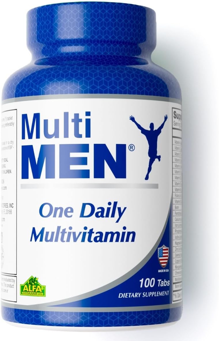 ALFA VITAMINS Multi Men Vitamins - Complejo Multivitamínico para Hombres con Vitaminas y Minerales Esenciales - 100 Comprimidos