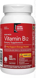 Members Mark Vitamina B12 5000 mcg – 300 Comprimidos Sublinguales de Disolución Rápida con Metilcobalamina (Sabor Cereza)
