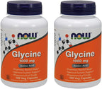 Now Foods Glicina 1000 mg - 100 Cápsulas Vegetales (Paquete de 2)