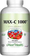 Maxi Health Vitamina C 1000 mg - 250 Comprimidos con Bioflavonoides de Limón y Enzymax