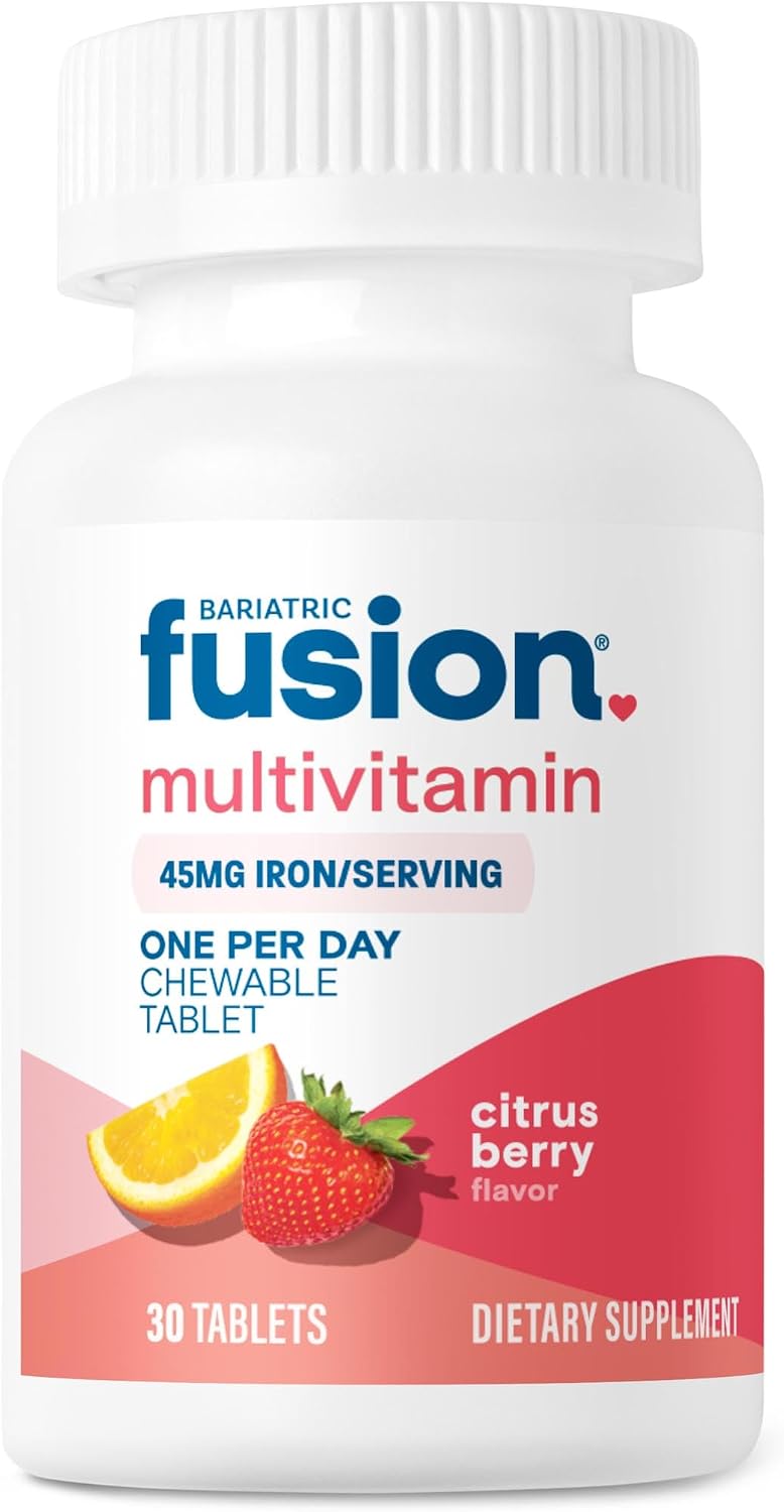 Bariatric Fusion One Per Day Multivitamínico Bariátrico con Hierro Masticable - Sabor Cítricos Bayas - 30 Comprimidos