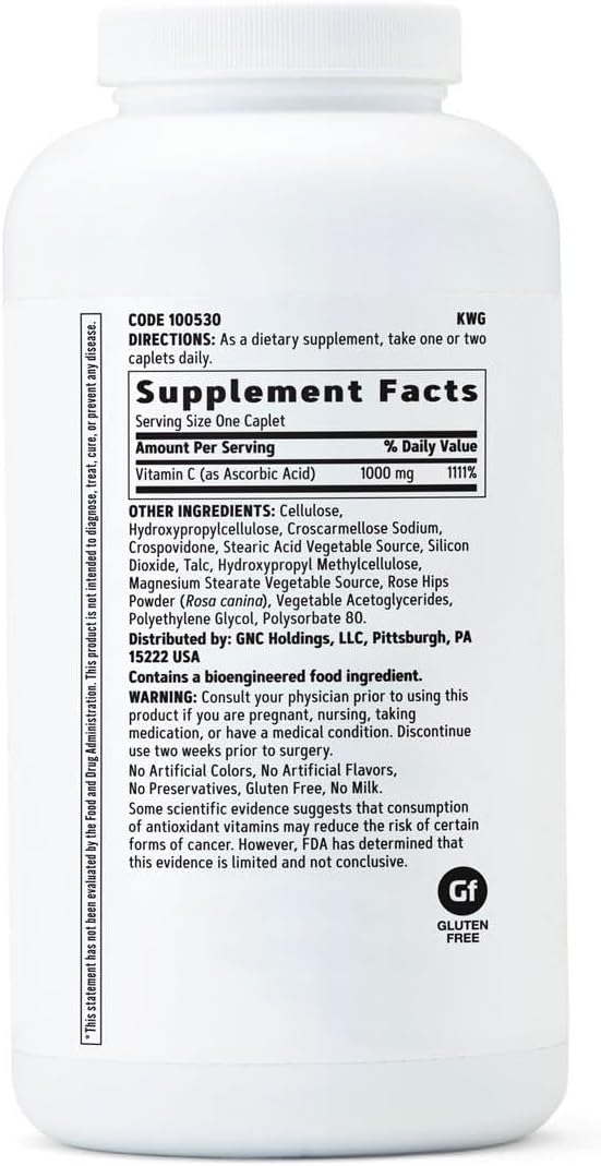 GNC Vitamina C 1000 mg – 500 Comprimidos Vegetarianos