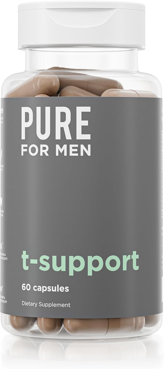Pure for Men T-Support | Suplemento de Apoyo Total para Hombres con Maca y Ashwagandha | 60 Cápsulas