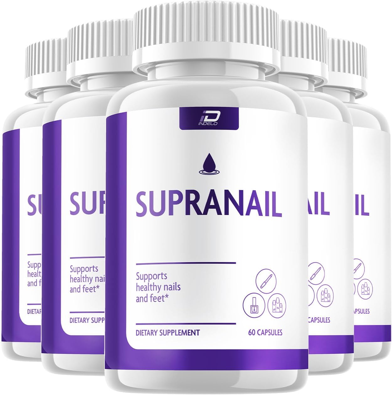 Supranail Cápsulas para Uñas - Fórmula Oficial con Vitamina C, Biotina, Zinc y Niacina (5 Paquetes - 300 Cápsulas)