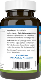 Empty Gelatin Capsules Size #0 - Carlson - 150 Capsules