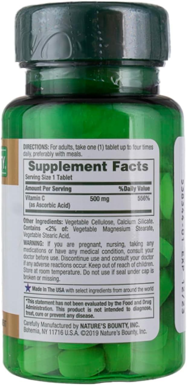 Nature's Bounty Vitamina C, 500mg, 100 Comprimidos