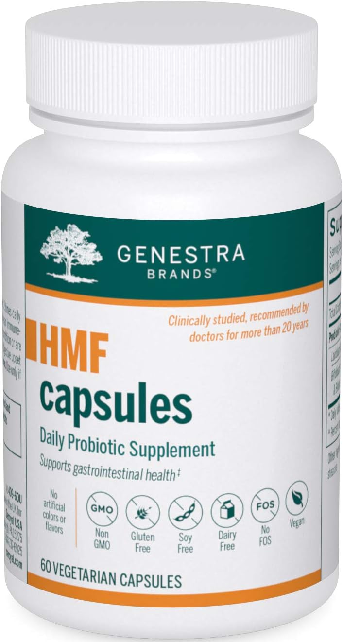Genestra Brands HMF Cápsulas – Probiótico con Lactobacillus y Bifidobacterium, 60 cápsulas