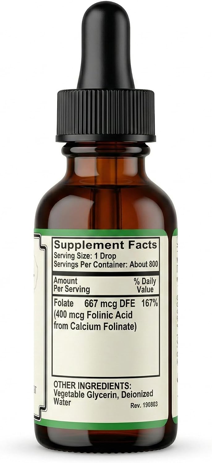 AlchePharma Folato Líquido - 667 mcg DFE (400 mcg Ácido Folínico) - 800 Dosis