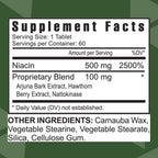 Youngevity Ultimate Niacin Plus™ 500 mg con Mezcla Exclusiva de Corteza de Arjuna, Bayas de Espino y Nattokinasa - 60 Comprimidos