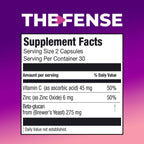 THE-FENSE Beta Glucano, Vitamina C y Zinc Cápsulas - Apoyo Inmunológico para Mujeres y Hombres - Sin Gluten ni Lactosa, No-GMO - 60 Cápsulas