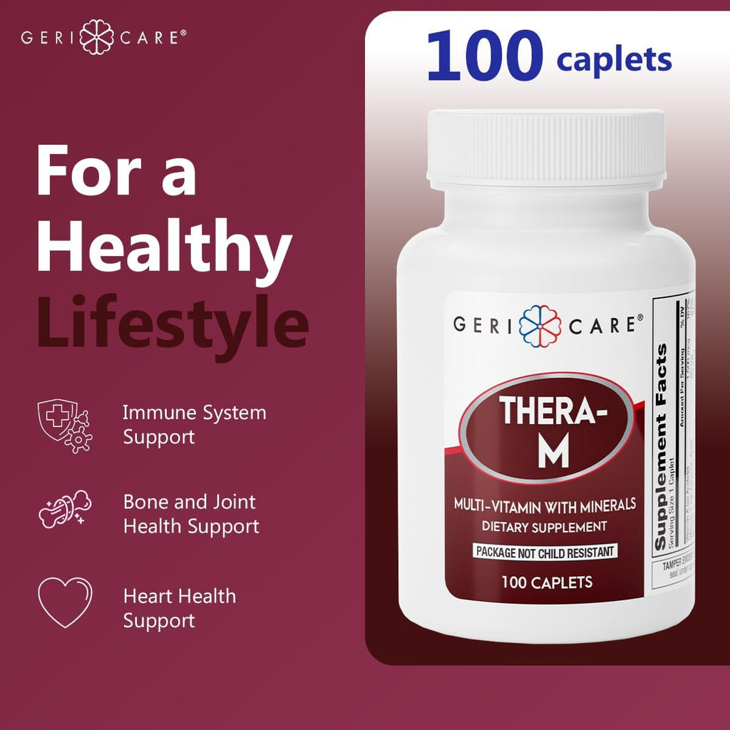 GeriCare Thera M Multivitamínico con Minerales - 200 Comprimidos (2 Envases de 100)