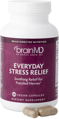 BRAINMD Dr Amen Everyday Stress Relief - 120 Capsules - Promotes Relaxation and Focus - Non-Drowsy - Gluten-Free - 30 Servings