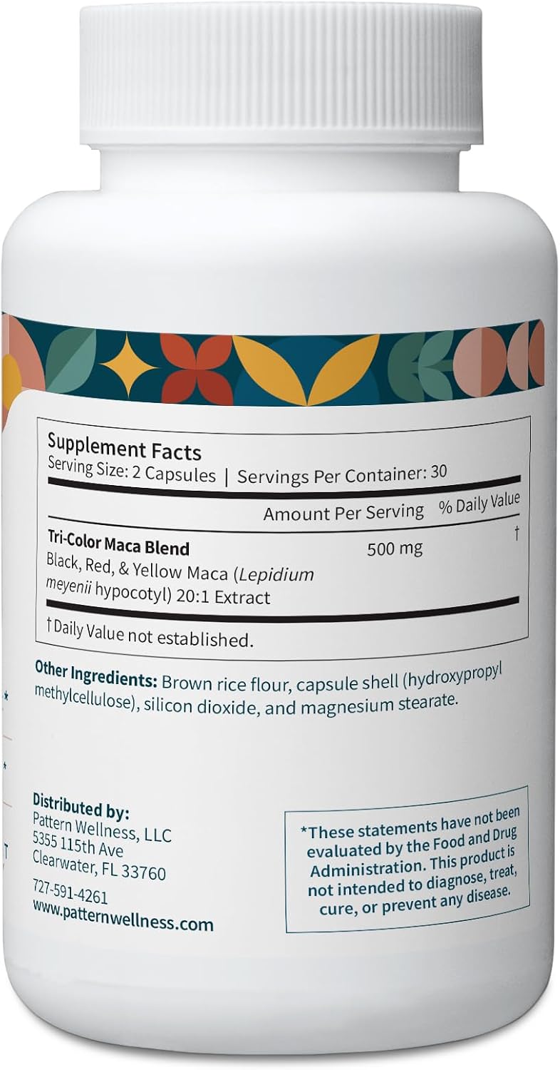 Extracto de Raíz de Maca 20:1 - 500mg - Tri-Color - 60 Cápsulas Veganas