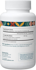 Extracto de Raíz de Maca 20:1 - 500mg - Tri-Color - 60 Cápsulas Veganas