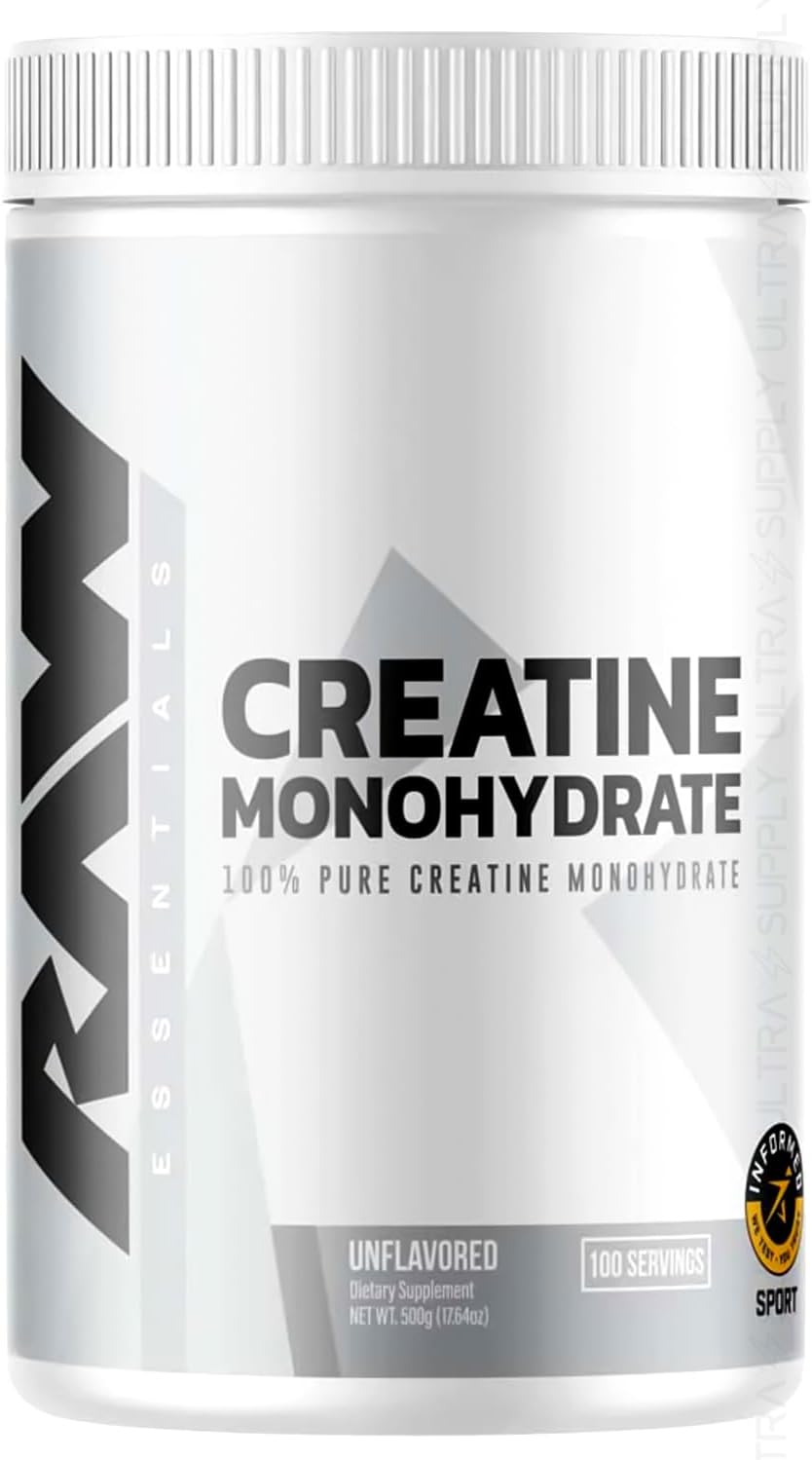 Creatina Monohidrato en Polvo Micronizada, 100 Dosis, Sin Sabor, 510g – Creatina para Fuerza Muscular, Recuperación y Rendimiento