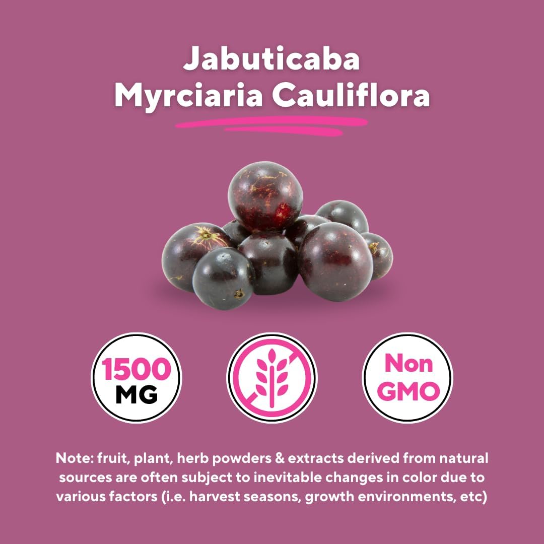 Jabuticaba en Polvo 1500mg por Dosis - 180 Cápsulas Veganas