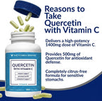 The Vitamin Shoppe Quercetina + C Sin Cítricos, 1400 mg de Vitamina C y 500 mg de Quercetina, 100 Cápsulas