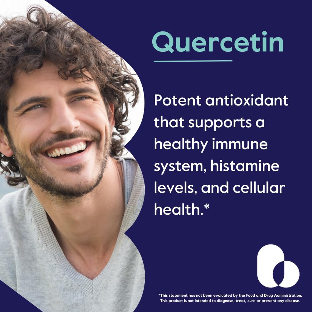 BESTVITE Quercetina 500mg (120 Cápsulas Vegetarianas) - Sin Estearatos - Sin Dióxido de Silicio - Vegano - Sin OGM - Sin Gluten