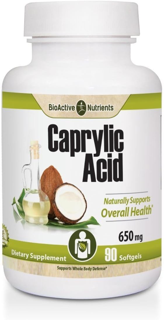 BIOACTIVE NUTRIENTS - Ácido Caprílico 600mg - 100 Softgels - Suplemento para la Salud Digestiva e Intestinal