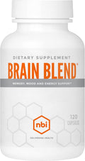 NBI Brain Blend para Memoria, Concentración y Función Cognitiva | Sin Cafeína con ALCAR, Ácido Alfa Lipoico, Huperzina A, Cúrcuma | Nootrópico | 120 Cápsulas