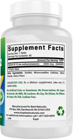 Best Naturals Vitamina B12 Metilcobalamina 6000 mcg - 60 Cápsulas