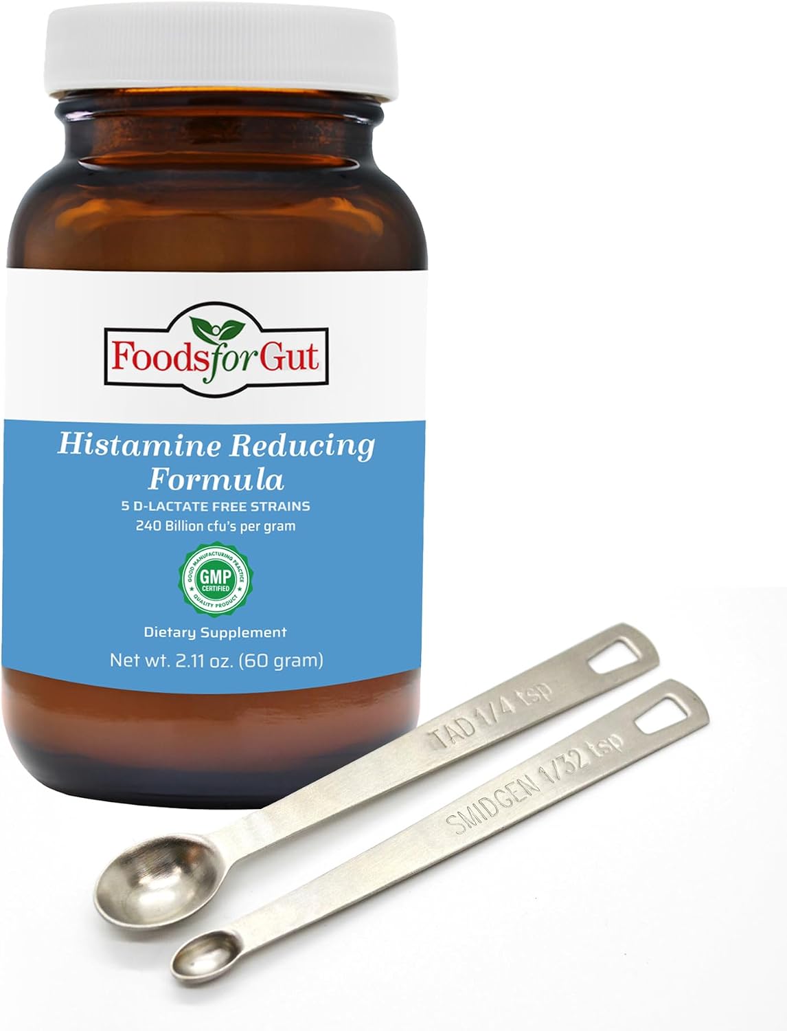 Foods For Gut Probióticos en Polvo Histamina y D-Lactato Libre 240 Mil Millones UFC 60g