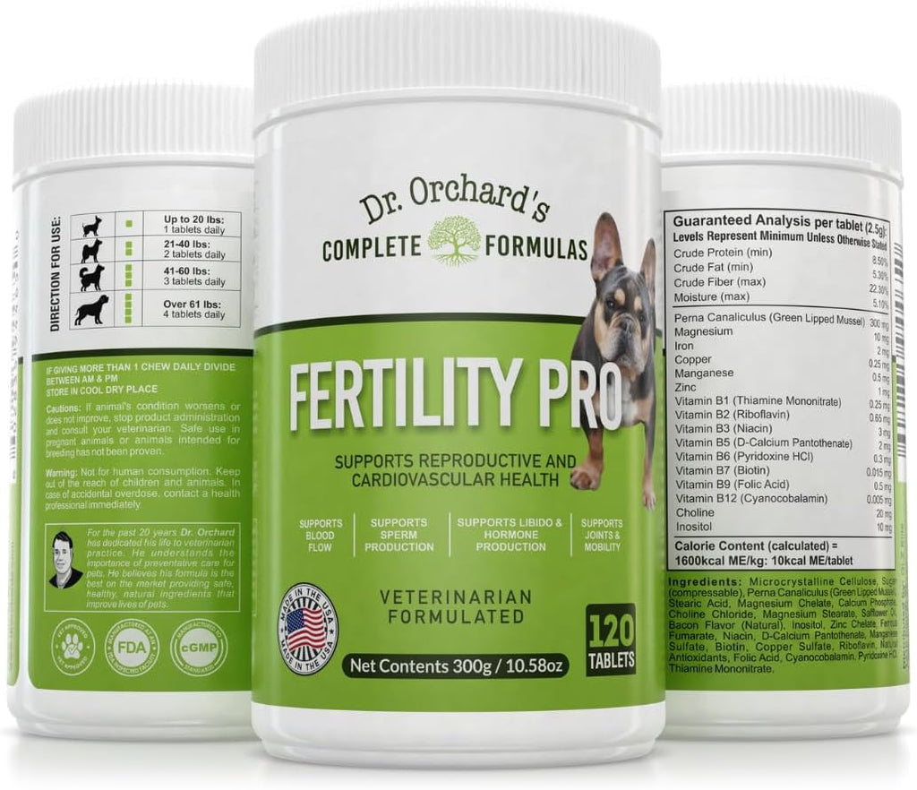 Dr. Orchard's Fertility Pro para Perros - Formulado por Veterinarios - 120 Comprimidos