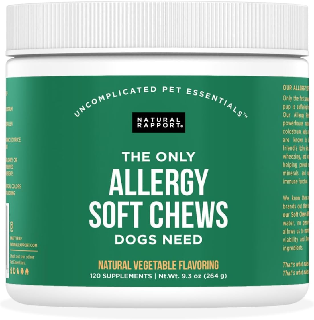 Natural Rapport Suplemento para la Vejiga del Perro - 120 Masticables