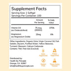 Health by Principle - Vitamina D3 - Apoyo Inmune, Salud Ósea y Cognitiva - Natural, Orgánico, Sin OGM, Sin Gluten - 100 Softgels