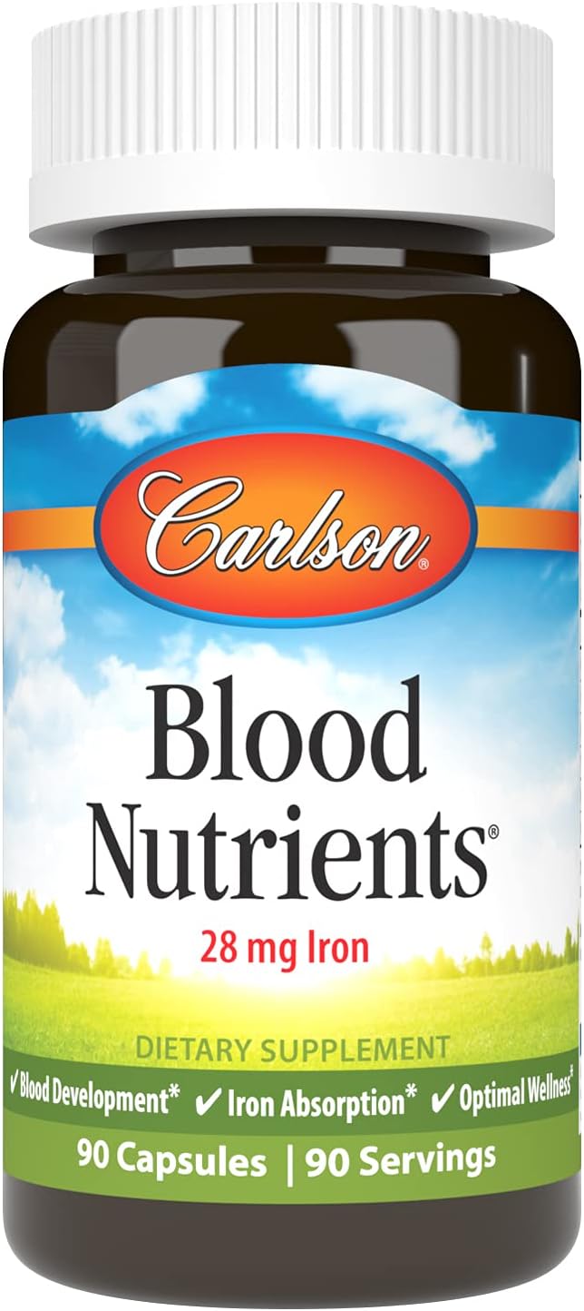 Carlson Blood Nutrients - 28 mg Iron, 90 Capsules