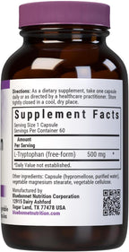 Bluebonnet Nutrition L-Triptófano 500mg - 60 Cápsulas Vegetales