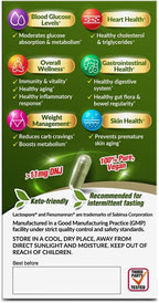 LABO Nutrition Mulbiotic Cápsulas - Extracto Orgánico de Hoja de Morera + Probiótico LactoSpore y Prebiótico Fenumannan - Apoyo para Antojos de Carbohidratos, Vegano, Sin Gluten