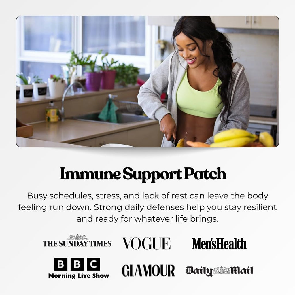 The Patch Collection® - Parche de alta concentración para el apoyo del sistema inmunitario | Complejo 6 en 1 con vitamina C, D, B12, zinc, cúrcuma, saúco, ginkgo biloba, equinácea | Vegano y sin látex (15 parches)