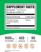 BulkSupplements.com Cápsulas de Raíz de Maca Negra - 5000mg, 420 Cápsulas