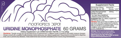 Nootropics Depot Uridina Monofosfato en Polvo | 60 Gramos | Sal Disódica – Image 2