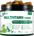 NATURE TARGET Multivitamínico para Perros - con MSM y Glucosamina, Omega 3 y 6, Probióticos para Salud Digestiva, Apoyo Articular, Piel y Pelo, Sistema Inmune y Salud General - 120 Comprimidos Blandos