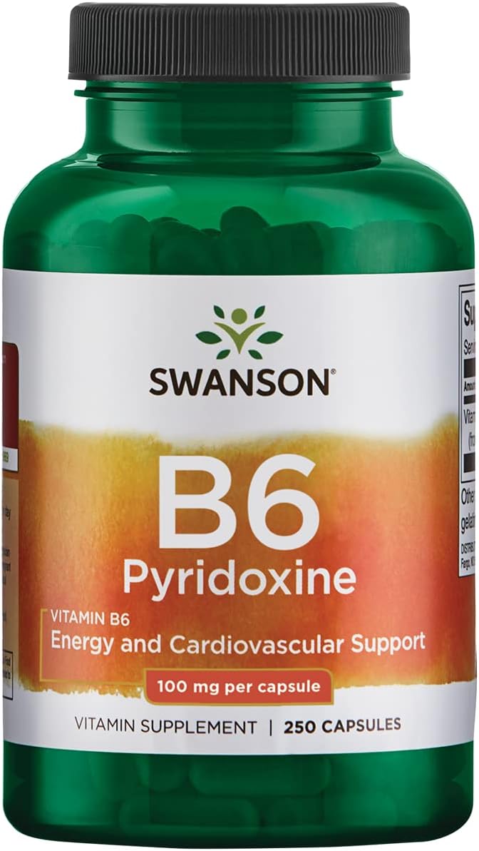 Swanson Vitamina B6 Piridoxina - 100mg, 250 Cápsulas