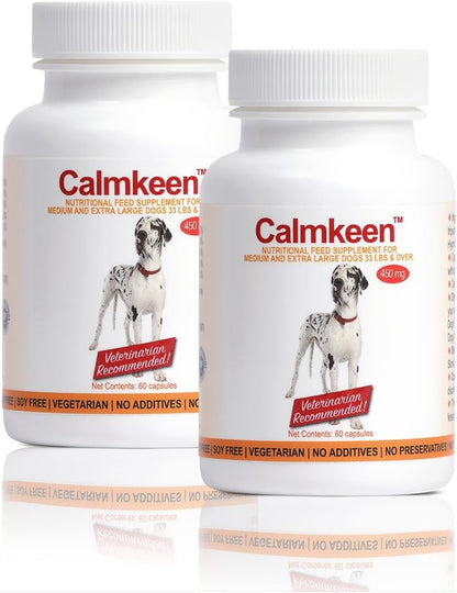 Calmkeen 450 mg 120 Cápsulas de Apoyo Conductual para Perros Grandes (15 kg y más) - Suplemento Calmante Natural con – Image 1