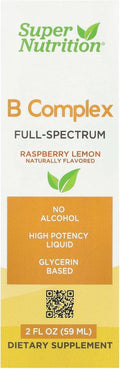 SuperNutrition B Complex Full Spectrum - Complejo B Líquido con Vitamina B12, Biotina y Niacina - Sabor Frambuesa Limón - 59 ml