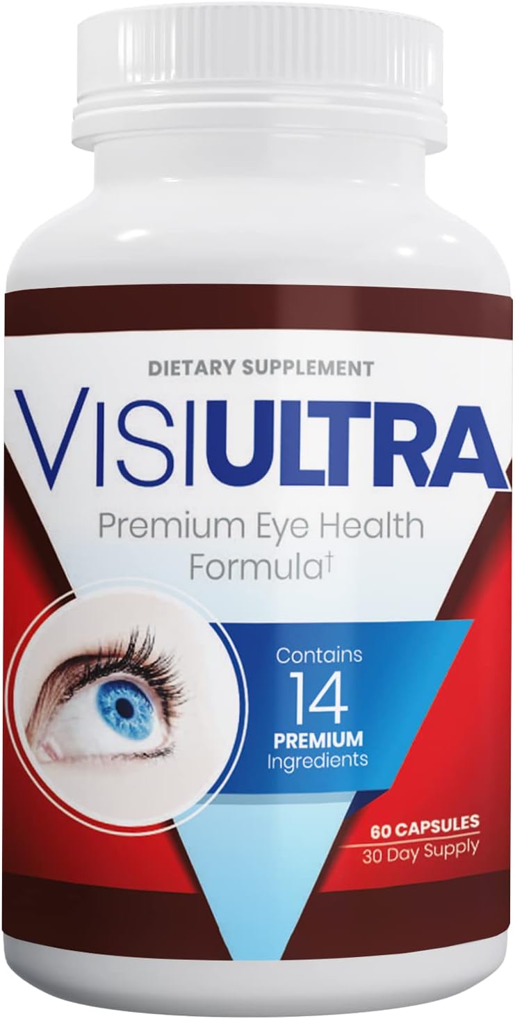 VisiUltra Suplemento para la salud ocular – 14 nutrientes esenciales para visión clara, protección contra luz azul y bienestar ocular. 60 cápsulas.