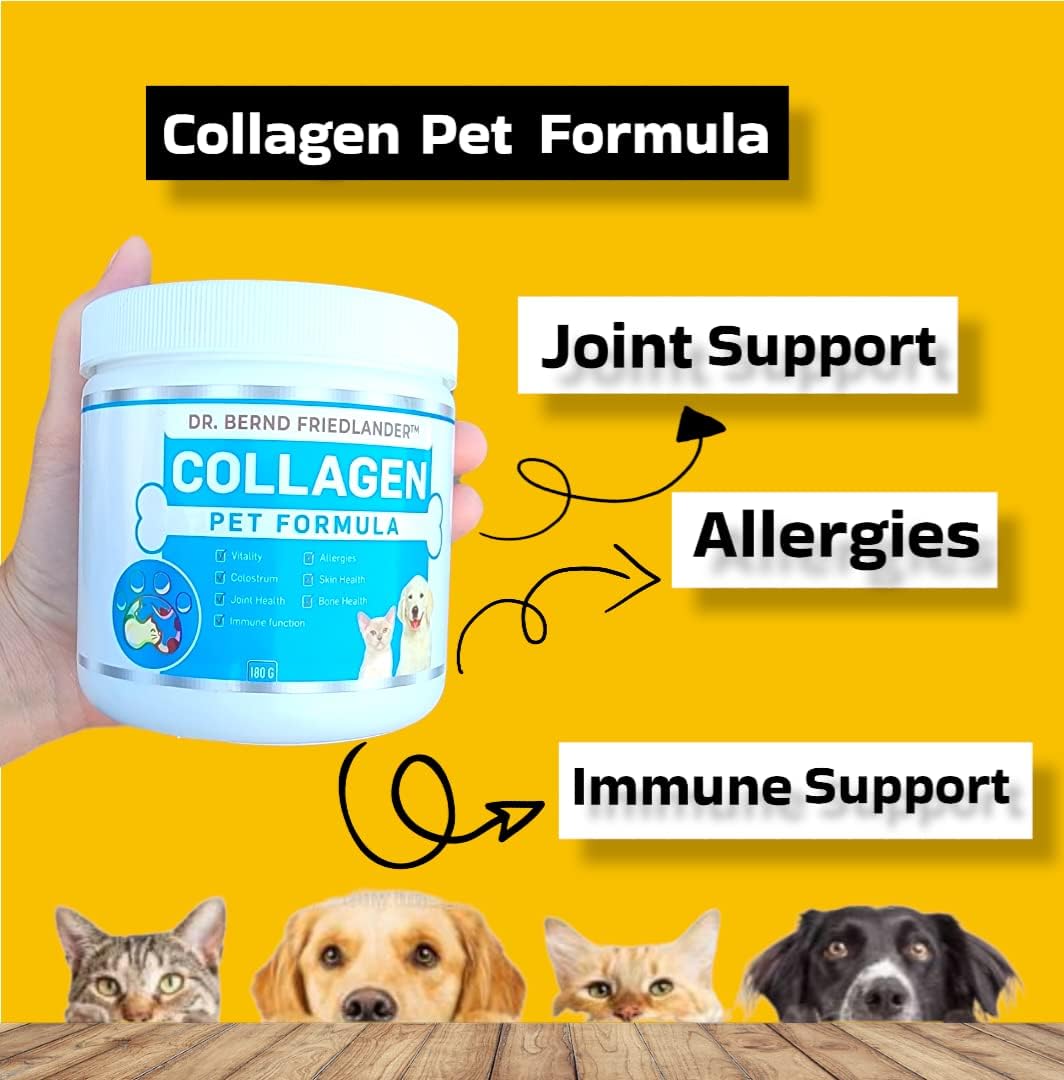 Collagen Pet Formula para Perros y Gatos - Colágeno + Calostro - Articulaciones, Piel y Pelaje