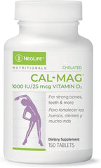 NeoLife Chelated Cal-Mag Tablets con 1000 UI de Vitamina D3