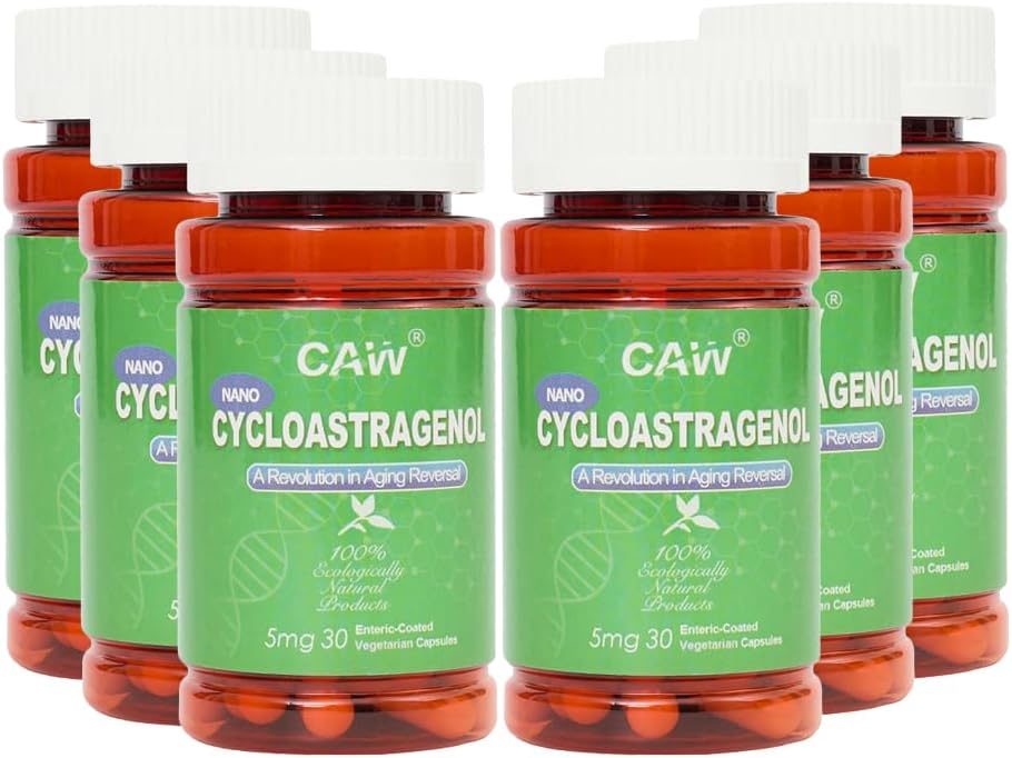 CAW Nano Cicloastragenol 5 mg - 30 Cápsulas Entéricas (6 Frascos)