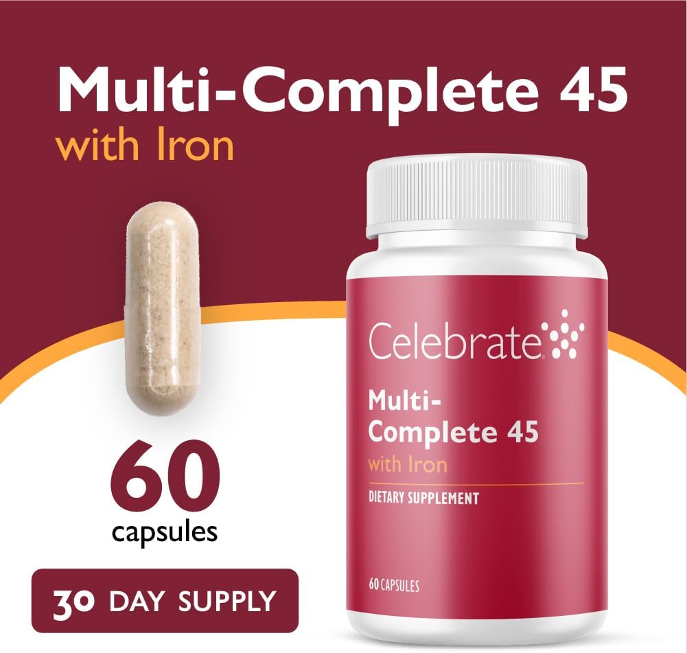 Celebrate Vitamins Multivitamínico Bariátrico con Hierro 45 mg - 60 Cápsulas Veganas