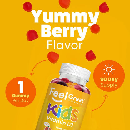 Feel Great Gominolas de Vitamina D3 para – Funcionamiento muscular: La vitamina D contribuye al funcionamiento – Image 3